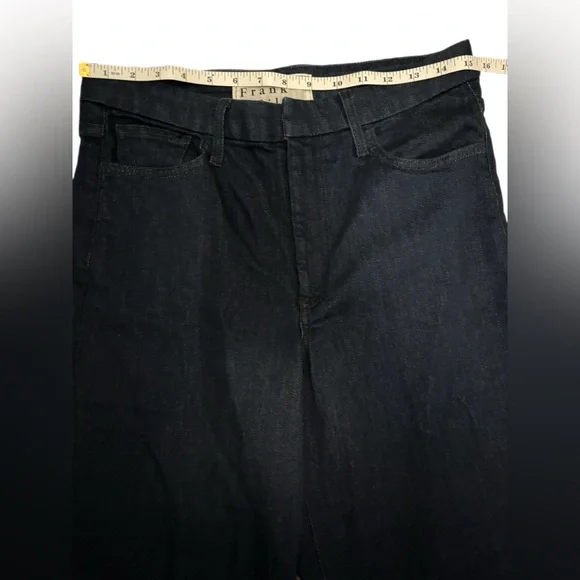 Frank & Eileen Italian East Galway Wide Leg Raw Hem Jeans Dark Wash Size 30 - Picture 5 of 10